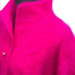 Fuchsia Button-Up Cardigan VINTAGE 80% angora 20% acrylic